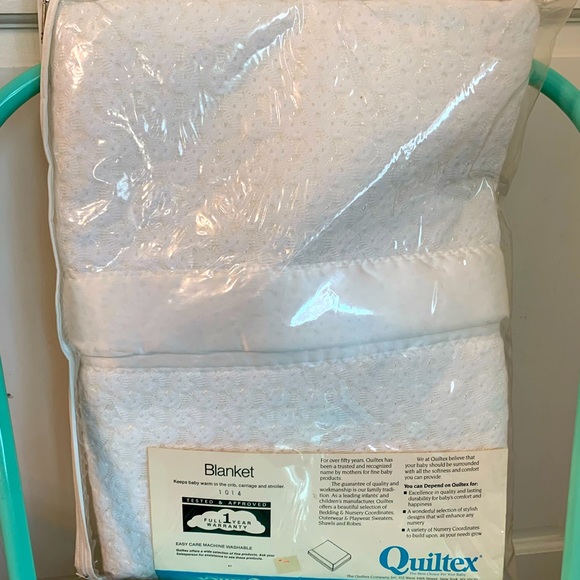 Quiltex Other Nip Vintage Quiltex White Pointelle Satin Edged Baby